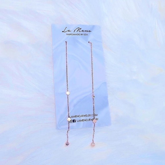 NWT La Meno Beautiful Rose Gold Dangle Earrings NWT - Picture 6 of 13